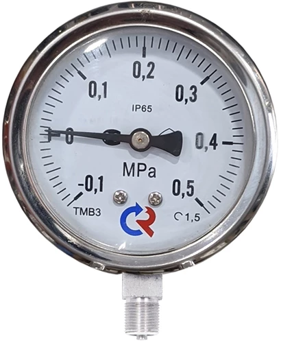 Мановакуумметр радиальный Росма ТМВ-320Р.00 (-0.1-0.5МПа) M12x1.5 1.5 виброустойчивый (готовый к гидрозаполнению) 63мм, тип - ТМВ-320Р, радиальное присоединение, шкала (-0.1-0.5МПа), резьба M12x1.5, класс точности 1.5, цвет хром
