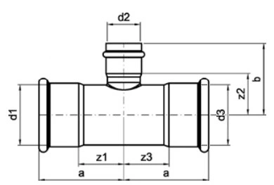 Тройник SANHA 9130 Дн54x42x54 Pу16 ВПр, переходной, из нержавеющей стали Тройник SANHA 9130 Дн54x42x54 Pу16 ВПр, переходной, из нержавеющей стали