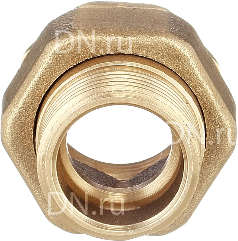 Американка БАЗ АП Ду15 Ру40 прямая, корпус — латунь ЛС59-1, резьба наружная