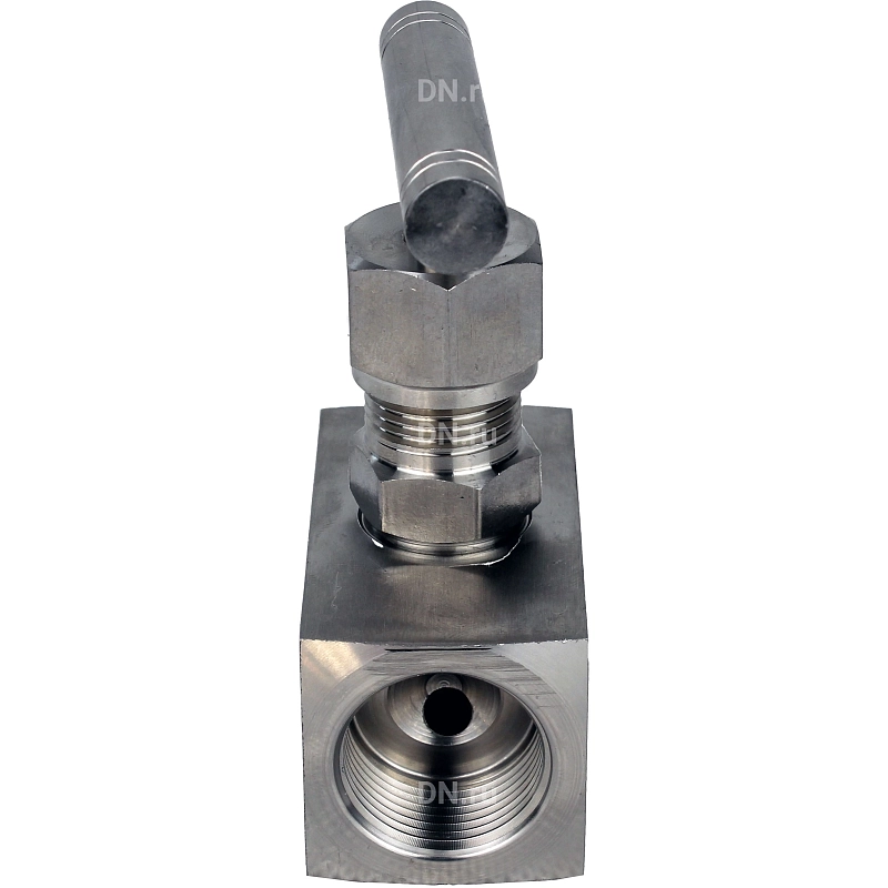 Клапан игольчатый VN3232M-T-Ht 1 1/4″ Ду32 Ру400 резьбовой, корпус - нержавеющая сталь 316, уплотнение - металл, с Т-образной рукояткой