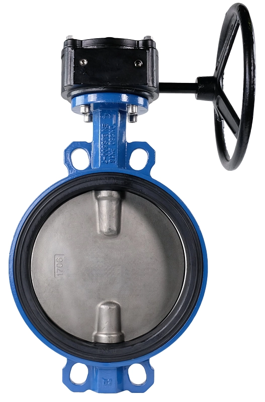 Затвор дисковый поворотный Tecofi VPI 4449-08 Ду200 Ру16 межфланцевый, корпус - ковкий чугун EN-GJS-500-7, диск - нержавеющая сталь CF8M, уплотнение - EPDM, с редуктором