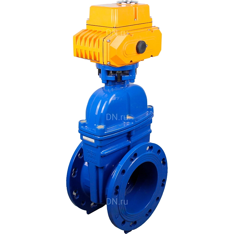 Задвижка клиновая 30ч939р (аналог МЗВ) Ду150 Ру10/16 фланцевая, клин - обрезиненный, шпиндель - невыдвижной, корпус - чугун, уплотнение - EPDM, c ISO-фланцем с электроприводом многооборотным MT-N-010EM-O1-380VAC-У1 (GVWN1414E-2W-F)